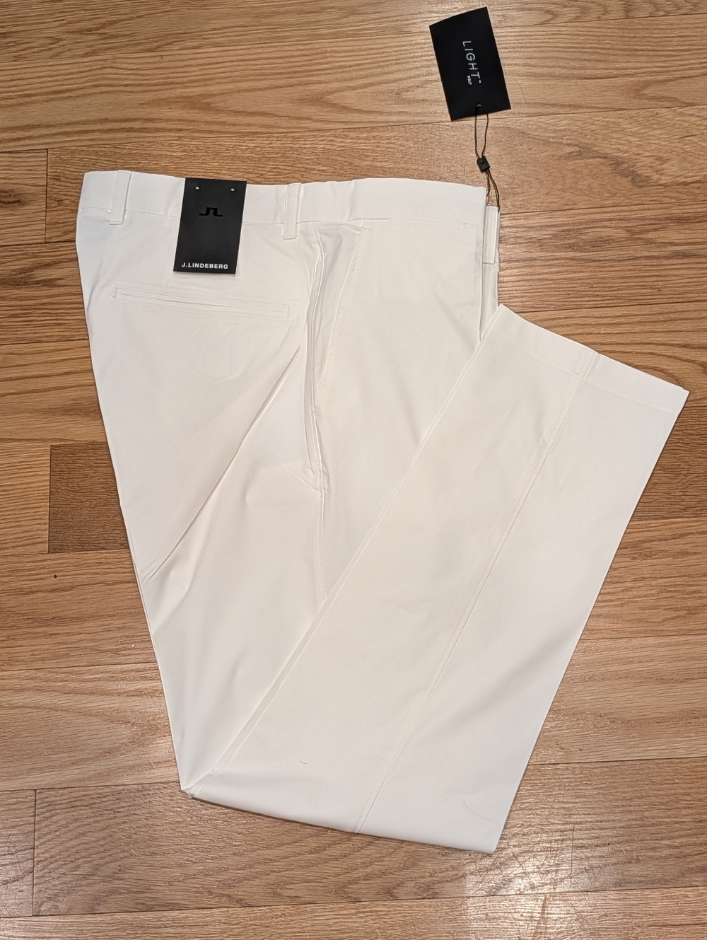 J. Lindeberg Elof Golf Pants 36x32 White LIGHT Poly Tight Fit NWT